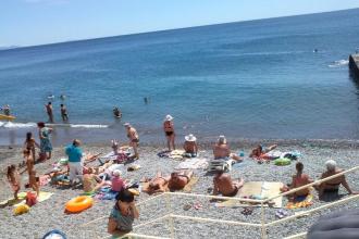 Пляж у набережной Алушты